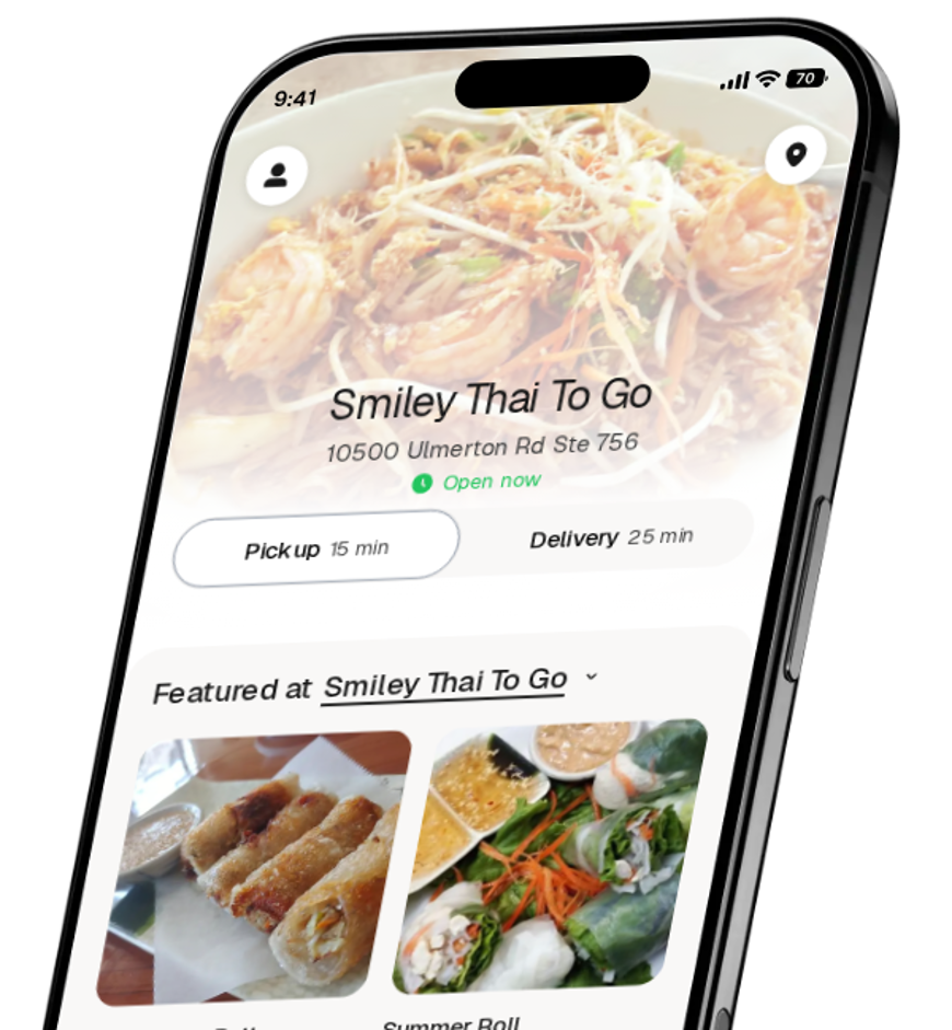 Smiley Thai To Go app preview