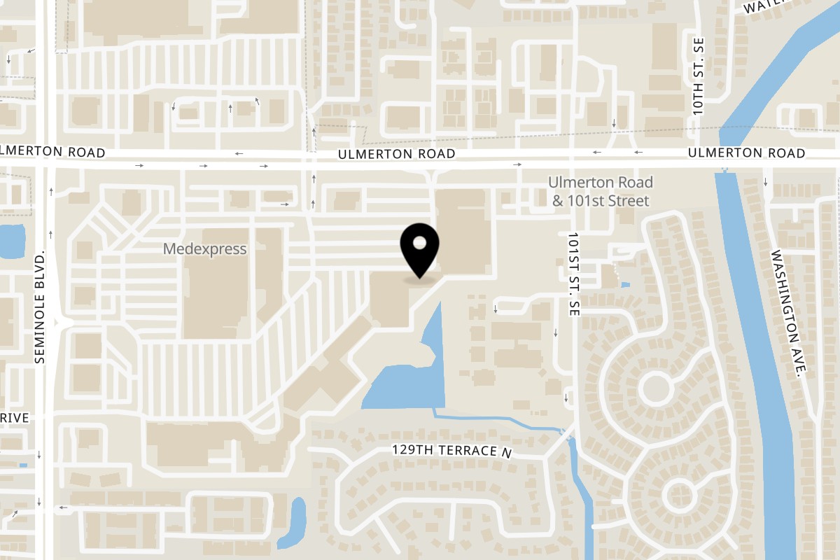 Map showing the location of Smiley Thai To Go on 10500 Ulmerton Rd Ste 756 in Largo